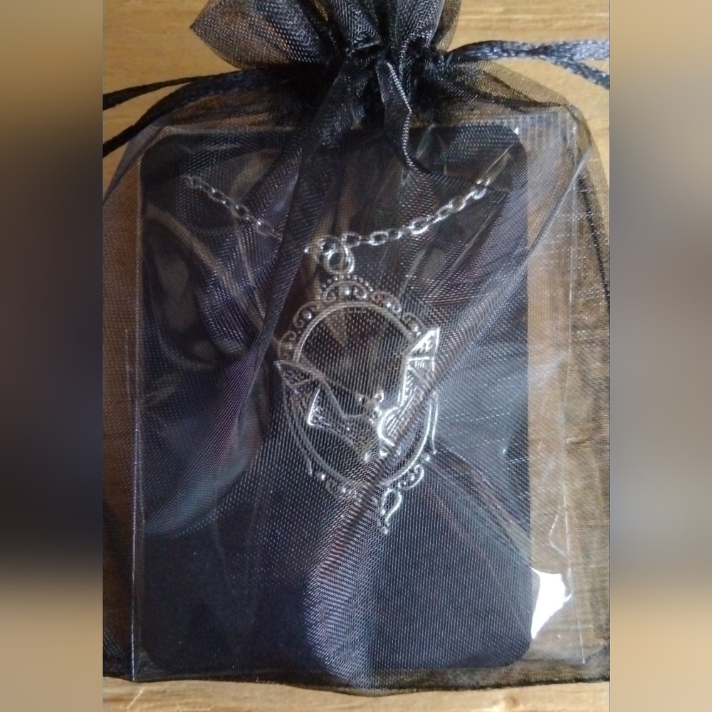 Silver Bat Pendant Necklace And Earings